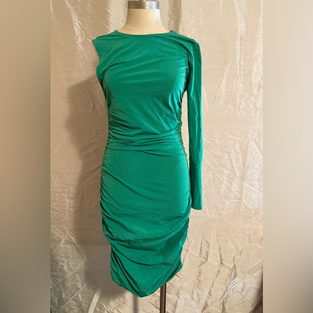 Brand New Green ZARA One Sleeve Dress - SZ S